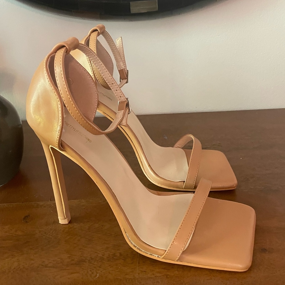 Pretty Little Things Nude Heels strappy